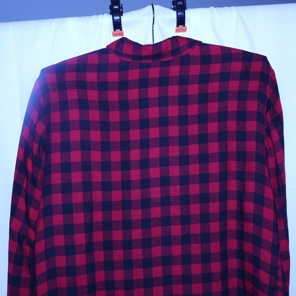 J Jill Buffalo Check Soft Flannel Shirt Long Roll Tab Sleeves  Rounded Hem - Picture 9 of 16